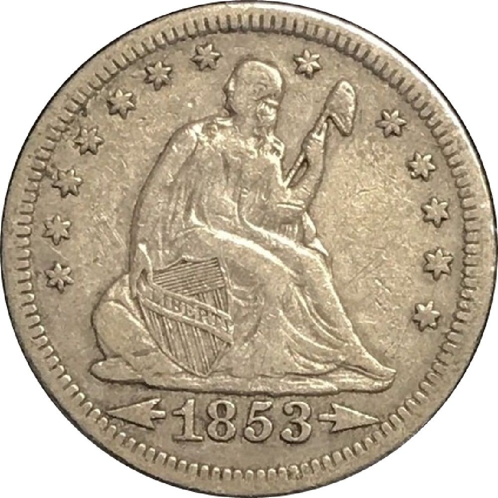 1853-Seated-Liberty-Quarter-Arrows-And-Rays